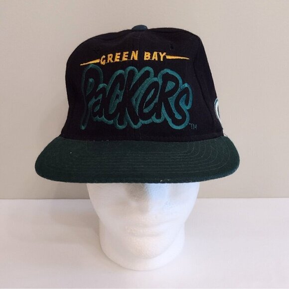 Vintage Starter Team NFL 100% Wool Green Bay Packers Script Hat Snapback Cap - Picture 1 of 8